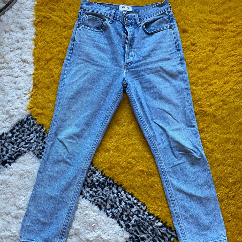 AGOLDE Riley High Rise Straight Crop Jeans